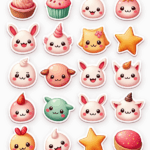 Kawaii & Chibi Style - Sticker Sheet v14